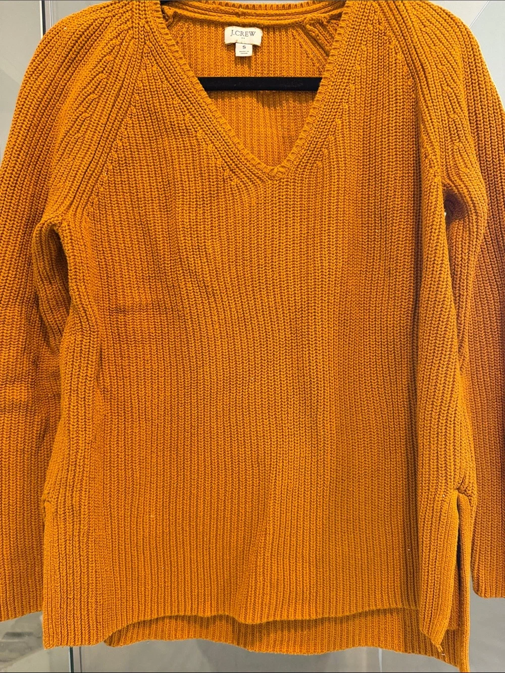 J. Crew V-Neck Pullover Sweater in Mustard